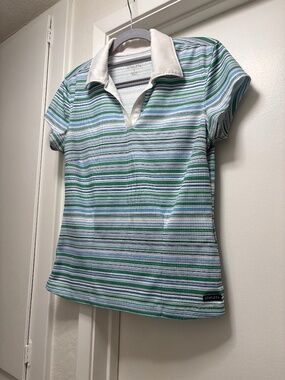 Athleta striped golf shirt - size small